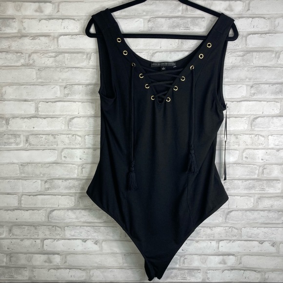 torrid Tops - Torrid Insider Collection Women's Black Lace Up Body Suit Size 1 (1X)